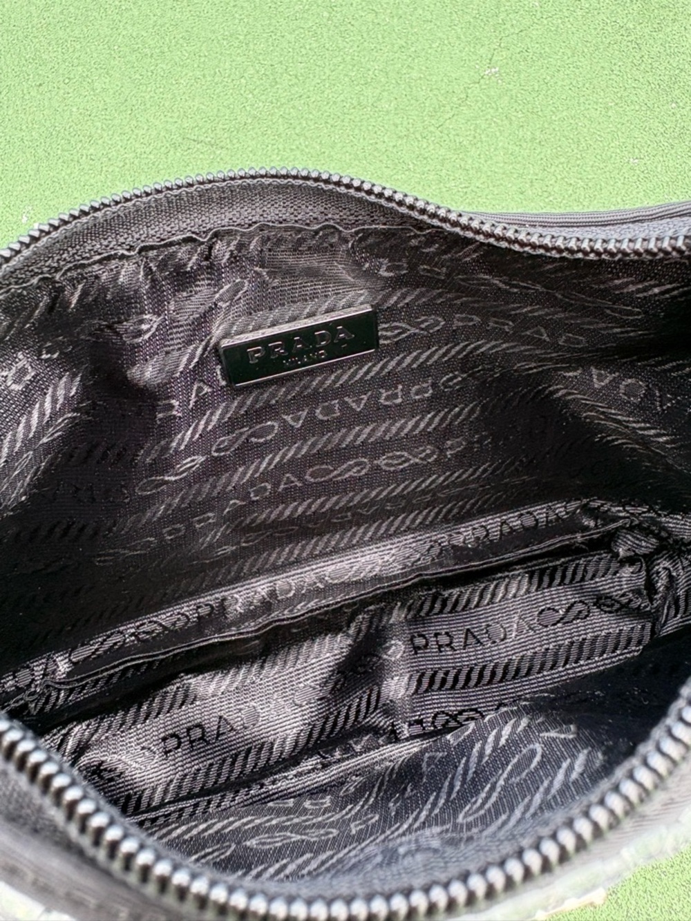 Prada Black Mini Shoulder Bag with Silver Crystal Studs - Picture 9 of 9